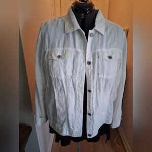 Jones New York White Linen Jacket